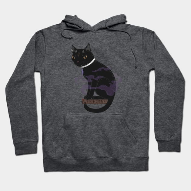 Three-Eyed Cat Practicing Witchcraft: Lesson I (Dark) Hoodie by runcatrun